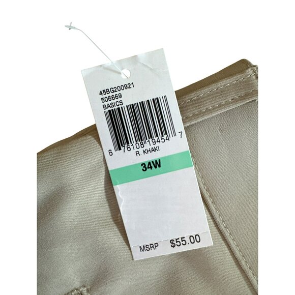 IZOD Mens Classic Fit Golf Shorts size 34 Khaki Tan Beige New NWT Micro Poly - Picture 5 of 5